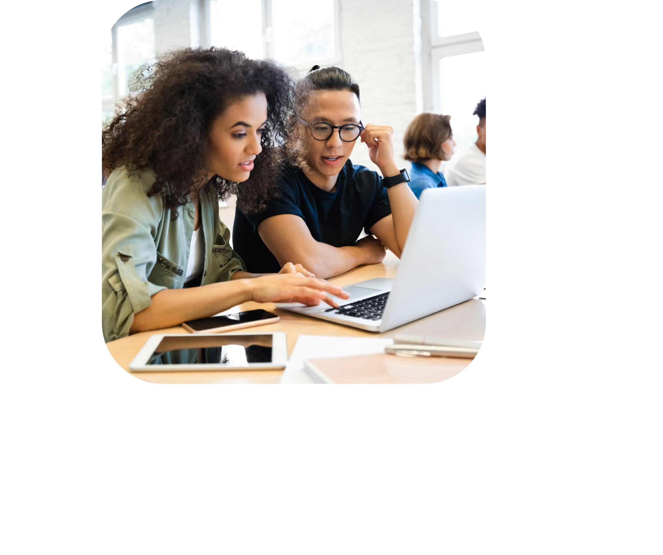 Classroom scene with students