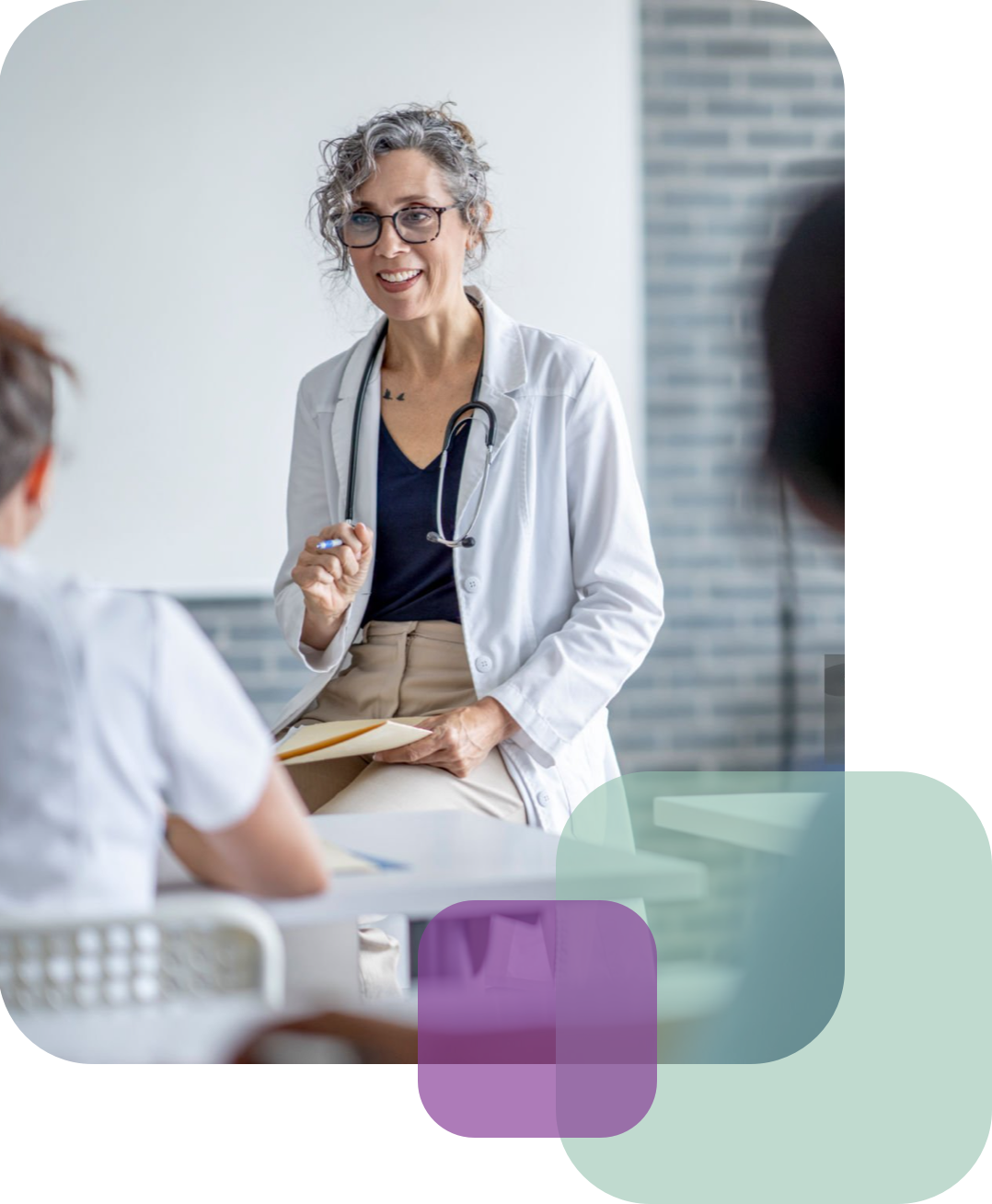 Doctor teaching students