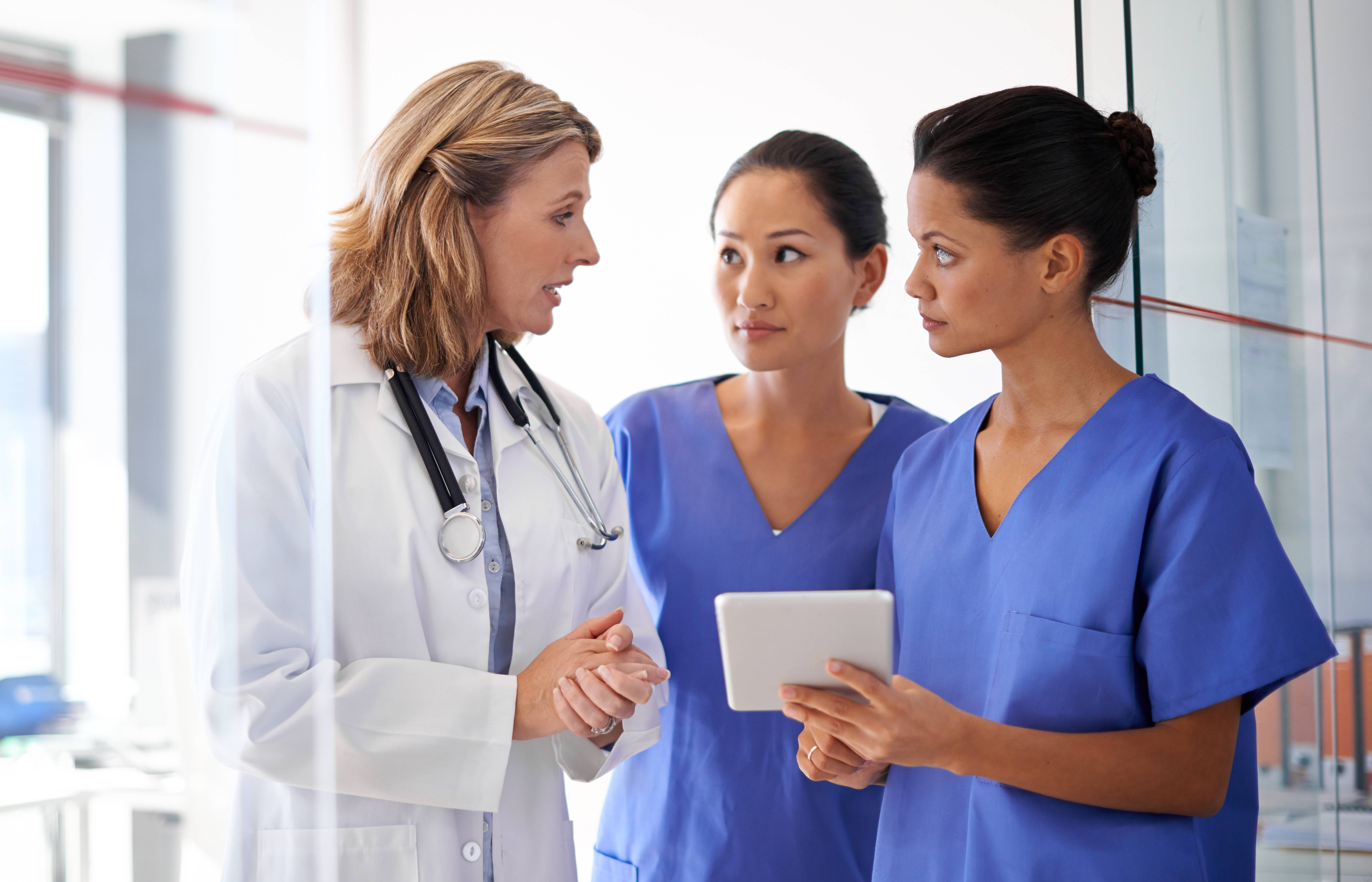 Advanced practice nursing student studying